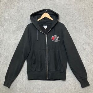 VTG Champion Reverse Weave Hoodie Men S Black Full Zip Heavy Cotton Grunge Baggy